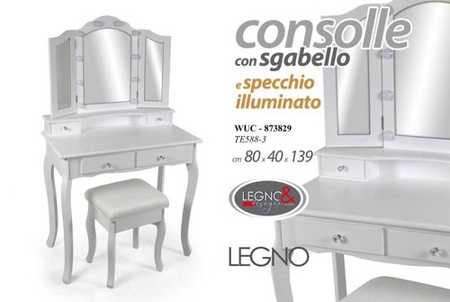 Consolle specchio luci con - consolle,