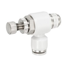 Valvola controllo flusso aria 5/32 OD x 1/8 NPT spinta per collegare raccordo linea aria bianco