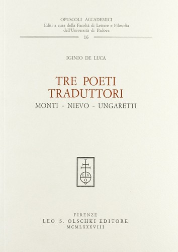 Tre poeti traduttori monti - traduttori:,