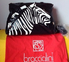 Braccialini borsa pelle La Zebra con tracolla e  dustbag