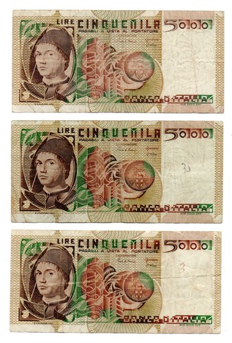 Italia lotto 3 - lotto, banconote