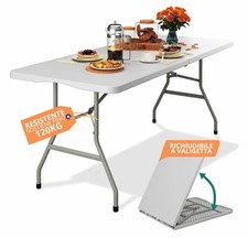 Tavolo Pieghevole da Giardino in Dura Resina a Valigetta in HDPE