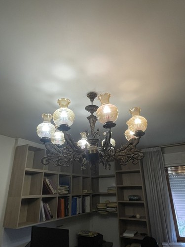Lampadario antico legno - lampadario,