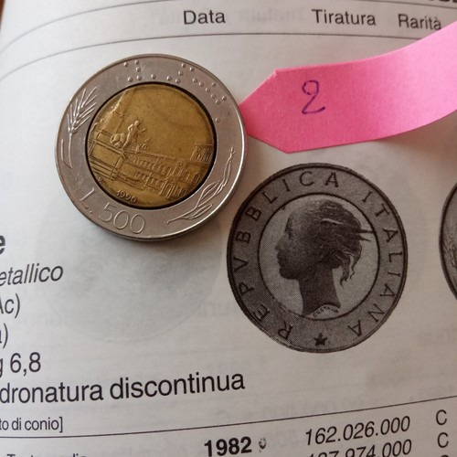 Moneta 500 lire del - moneta,