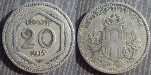 Italy centesimi 1918 - #,