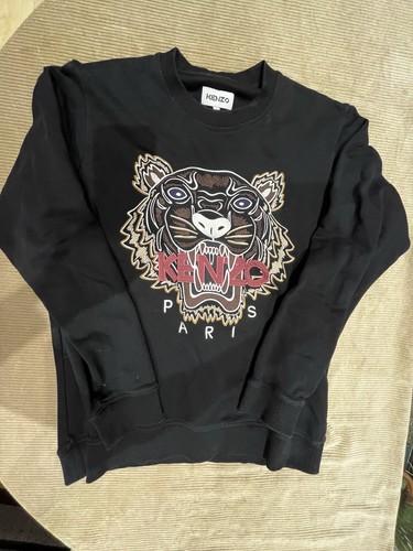 Felpa nera ricamata kenzo - ricamata,