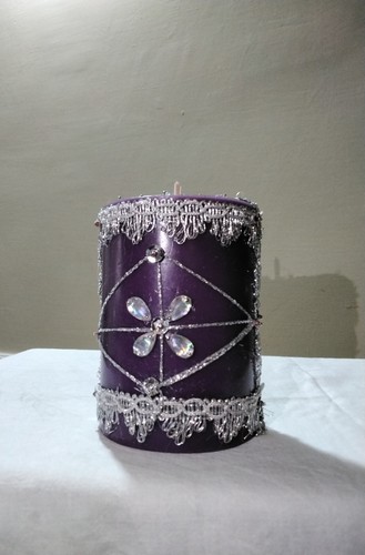 Candela decorata con strass - candela,