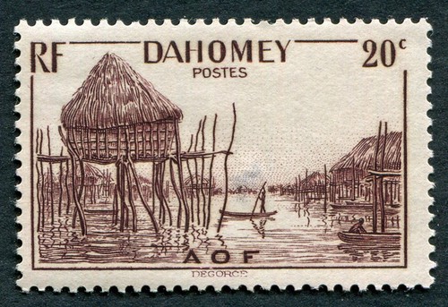 Dahomey 1941 20c viola marrone - 1941, viola-marrone