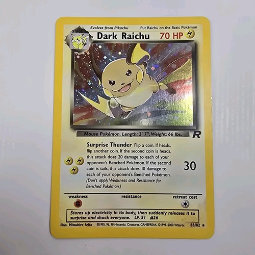 Dark raichu holo rare - raichu, team