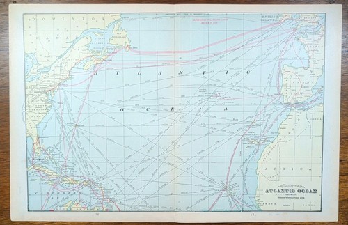 Mappa oceano atlantico 1901 - mappa,
