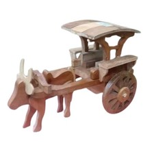 Modello di carro bue in legno artigianale - decorazione carro toro tradizionale dello Sri Lanka