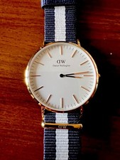 Orologio Daniel Wellinghton-Oro Rosa-Cassa 40 mm.-Cinturino B/N.- Classic O40R2