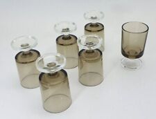 SET DI 6 BICCHIERI DA LIQUORE IN VETRO FUME'- MODERNARIATO ANNI 60/70 - VINTAGE 