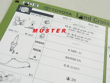 TOYOTA YARIS VERSO Diesel 2004 Scheda Revisione Dati Regolazione MANUALE OFFICINA