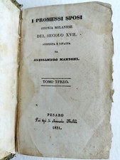 I PROMESSI SPOSI A. Manzoni Pesaro Annesio Nobili  1831 RARO ed. non autorizzata