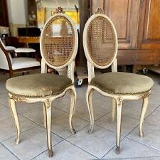 ?Coppia Di Poltrone Poltroncine Laccate Antiche Epoca Napoleone III  ‘800