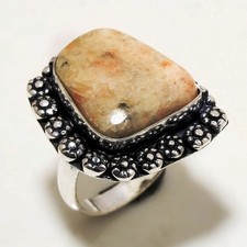 Anello gioiello regalo etnico moda fatto a mano pietra del sole 8" SR 95