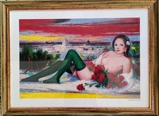 EZIO FARINELLI "ODALISCA CON ROSE ROSSE"