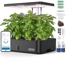 iDOO Giardino Intelligente Wi-Fi con LED Lampada da Coltivazione, Sistema di Col