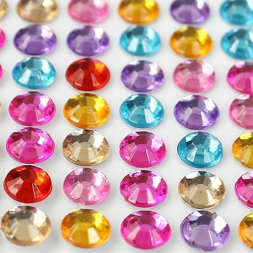 Strass adesivi 3mm - 3mm, multicolor