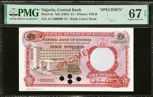 Nigeria one pound specimen - one,