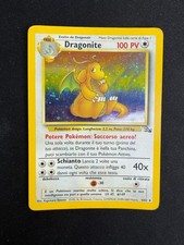 Pokemon Dragonite 4/62 Fossil Rara Holo Unlimited Wizards ITA Carte Vintage