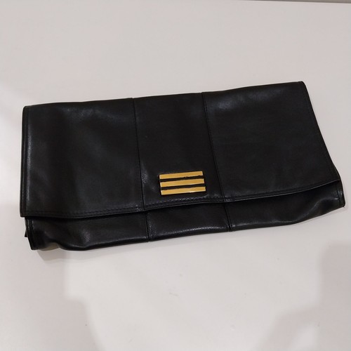 Borsa pochette nera pelle - nera, in