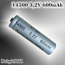 Batteria di ricambio ricaricabile IFR 14500 600mAh 3,2V Li-Ion/LiFePO4 Button Top