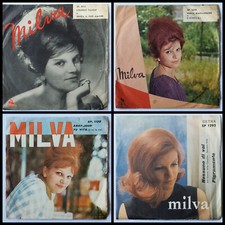 MILVA 4 x 7" 45 Giri Crudele Tango, Nulla Rimpiangerò, Abat-Jour, Nessuno Di Voi
