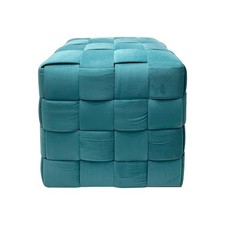 Pouf cubo intrecciato velluto