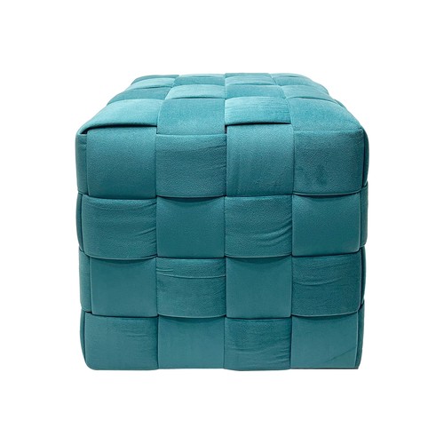 Pouf cubo intrecciato velluto