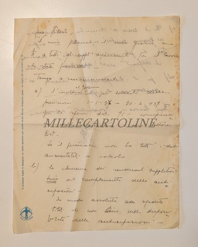Ala littoria lettera 1937 - ala,