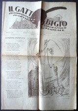 Il Gatto Bigio Settimanale Umoristico Vellani Marchi Canzone Pompata Modena 1922