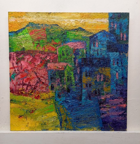 Dipinto olio tavola cm35x35 - olio,