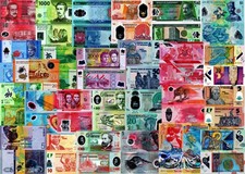 LOTTO 26 banconote differenti in POLYMER FDS - UNC