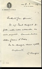 Autografo Gaetano Manzoni
