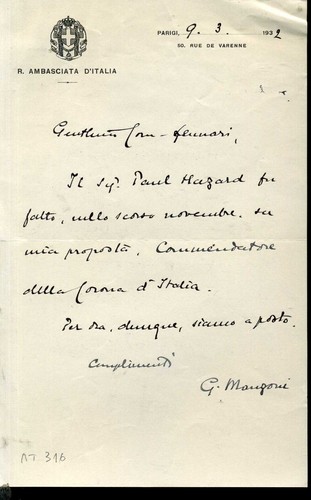 Autografo gaetano manzoni - autografo,