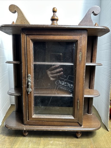 Vtg wood curio cabinet knack - vtg.wood,