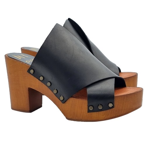 Zoccoli donna neri con fasce