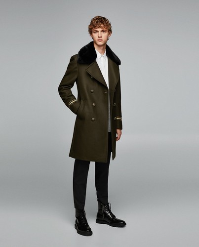 Cappotto zara uomo lana - lana, kaki