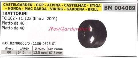 Ruote piatto trattorino