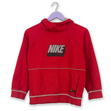 Felpa Nike Vintage rossa con logo stampato e cappuccio anni 2000 - Taglia 12 ann