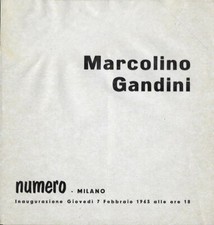 MARCOLINO GANDINI invito mostra Galleria Numero di Milano 1963