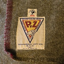 Coperta lana pesante verde militare vintage ZUIVER WILL DEKEN doppia anni 50
