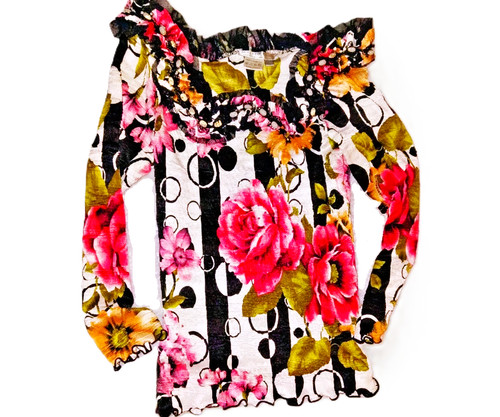 Top pizzo seta floreale - top,