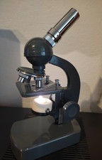 VINTAGE MICROSCOPIO OPTIMUM 100X-600X - META' '900 CON SCATOLA - FUNZIONANTE