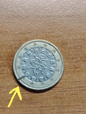 Moneta 1 Euro PORTOGALLO 2002 CON ERRORE DI CONIO