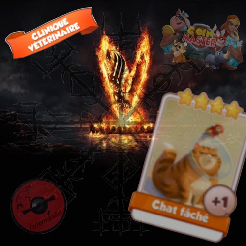 Chat fâché carte coin - 1,