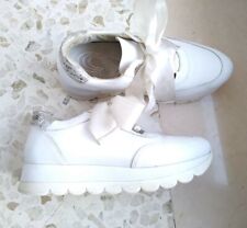 Sneakers Cafè Noir DB 131 donna bianche 36 scarpe vera pelle white leather lacci