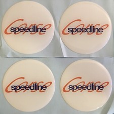 SPEEDLINE CORSE TAPPI CENTRALI CERCHI IN LEGA ADESIVI A CUPOLA X4 BIANCO BLU 55mm